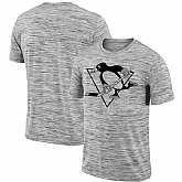 Pittsburgh Penguins 2018 Heathered Black Sideline Legend Velocity Travel Performance T-Shirt,baseball caps,new era cap wholesale,wholesale hats